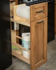 Custom Cabinet for paper towels for a Chester County Kitchen Remodel