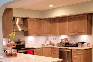 Precision cabinet shimming and alignment for a seamless built-in kitchen look in Chester County, PA