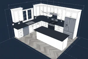3D kitchen design rendering in Chester County, PA