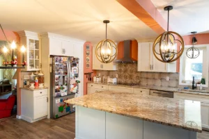 Amish-made kitchen cabinets designed to match historic farmhouse architecture in Chester Springs, PA