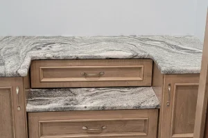 Solid wood cabinet fabrication with marble countertops in Honey Brook, PA