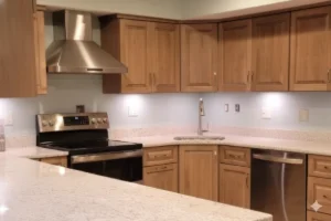 New oak wood kitchen cabinet installation in Honey Brook, PA